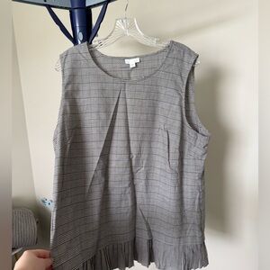 J. Jill Plaid Pleated Top